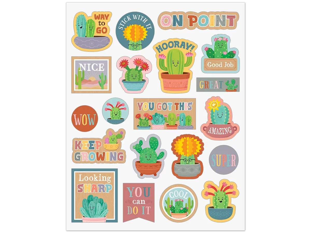 Happy Cactus Crew Motivational Stickers - US 6281