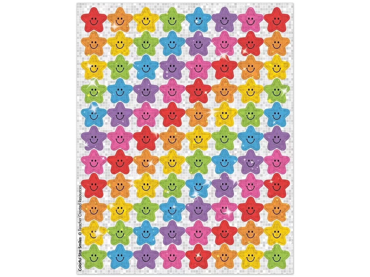 Colorful Star Smiles Mini Stickers - US 9497