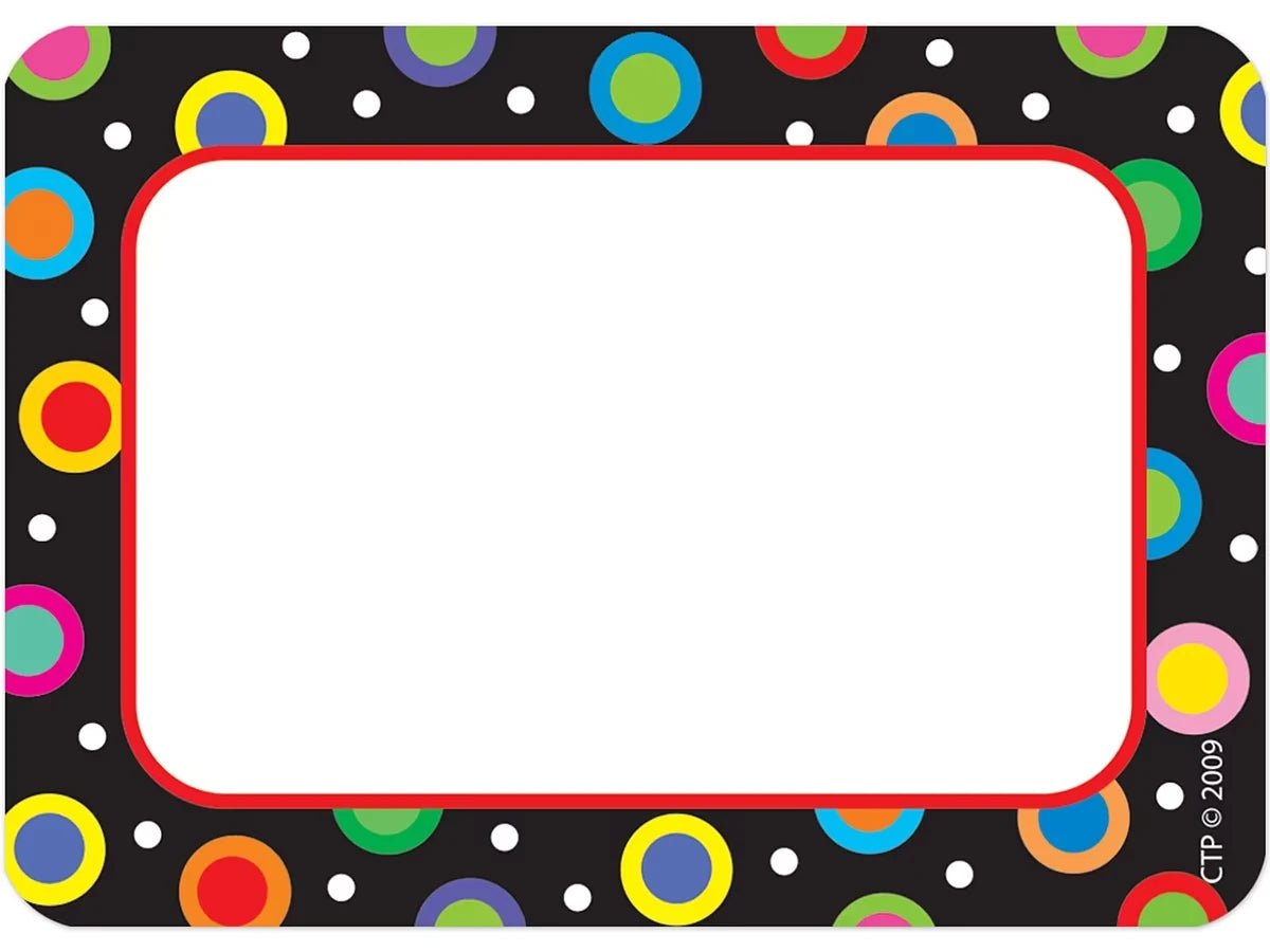 Poppin’ Patterns Dotted Name Tags - US 7406