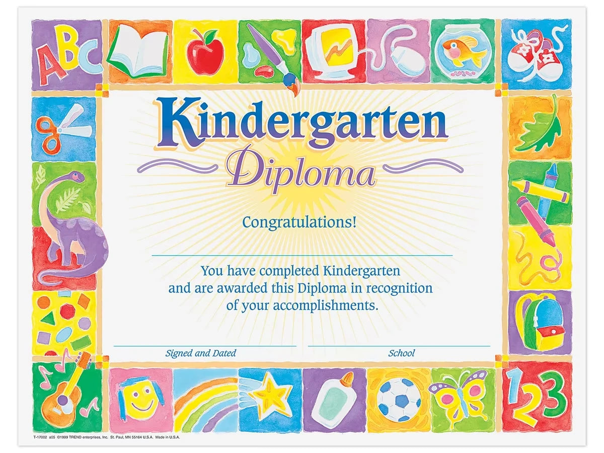 Kindergarten Diploma Certificates - US 8959