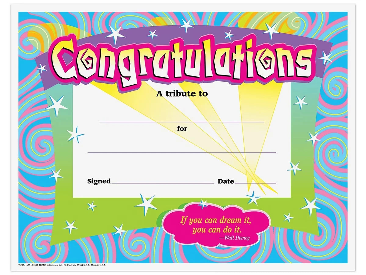 Colorful Congratulations Awards - US 6327