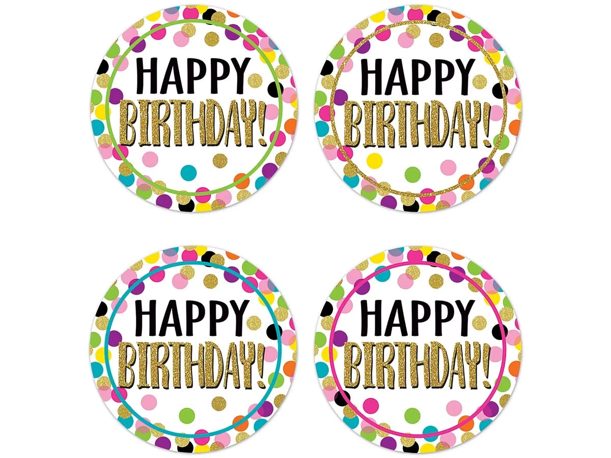 Confetti Birthday Badges - US 7467