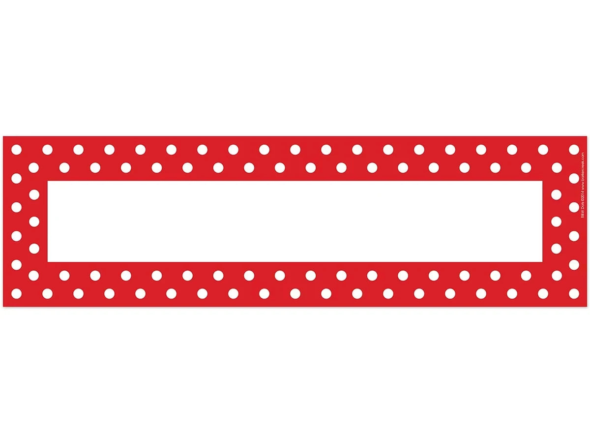 Red Polka Dot Double-Sided Nameplates - US 6976