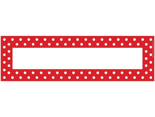 Red Polka Dot Double-Sided Nameplates - US 6976