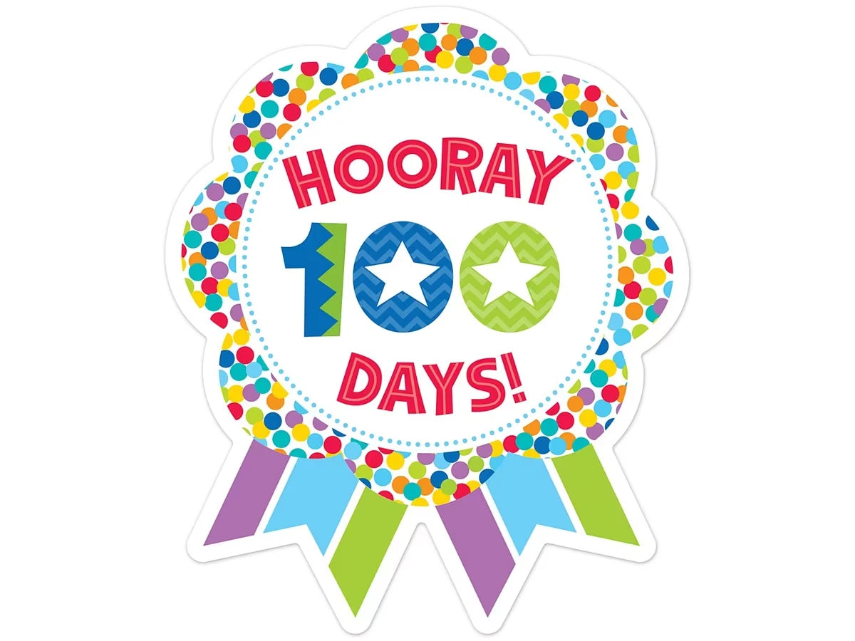 Hooray 100 Days! Ribbon Badges - US 3626