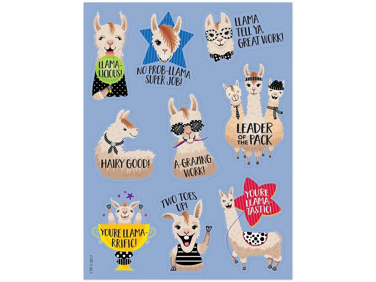 Bold & Bright Llama Motivational Stickers - US 9577