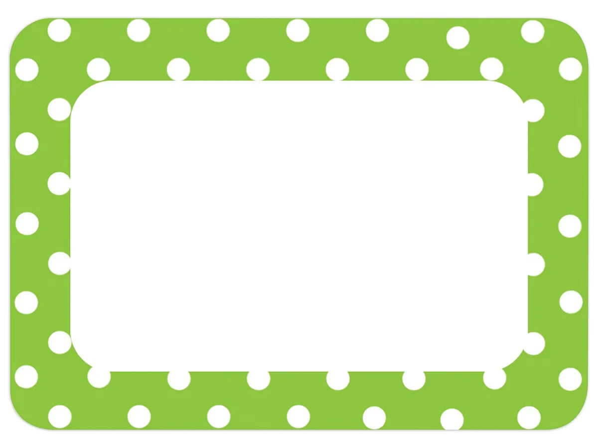 Lime Green Polka Dot Name Tags - US 5501