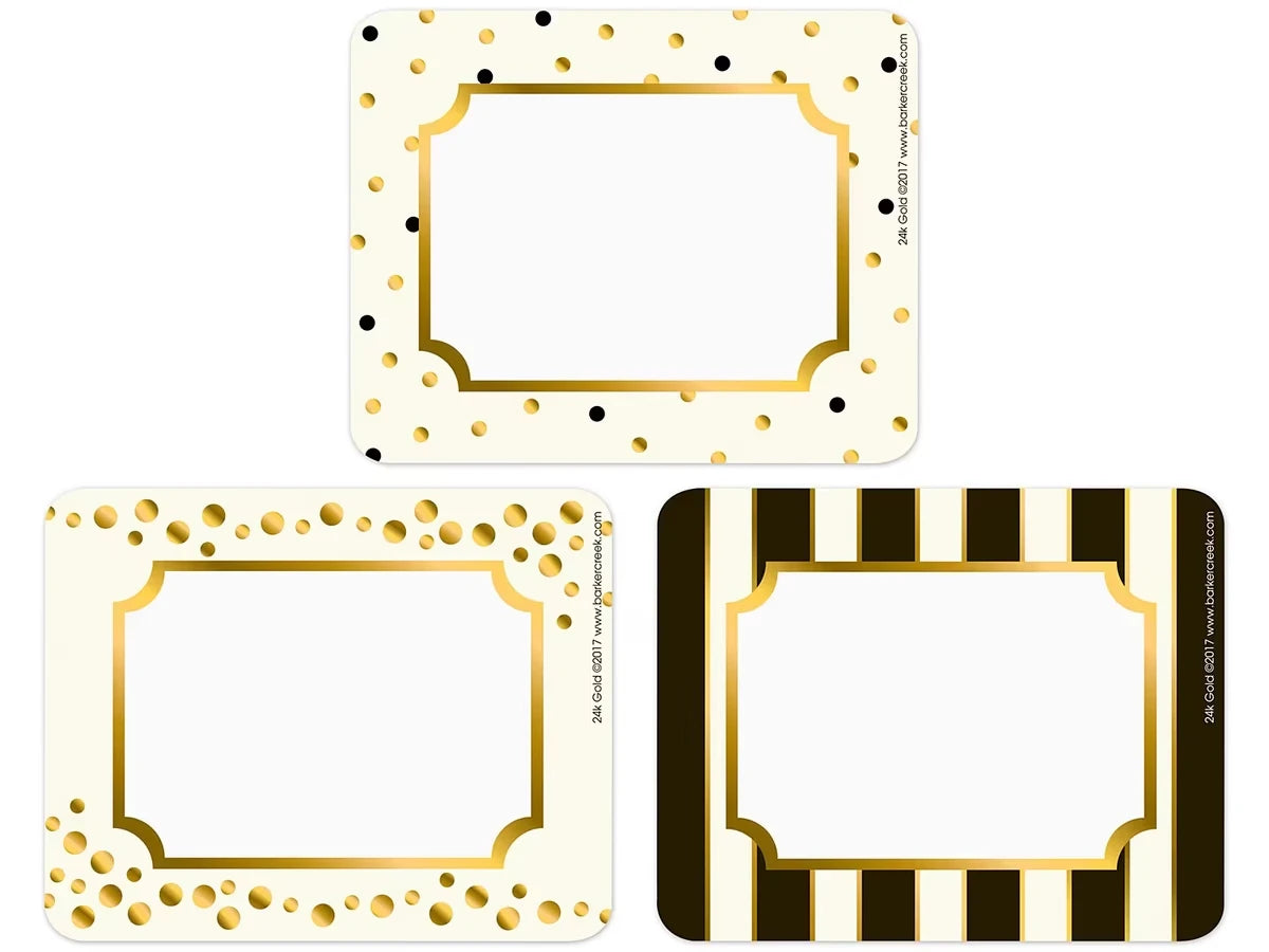 Gold Foil Name Tags - Variety Pack - US 4525