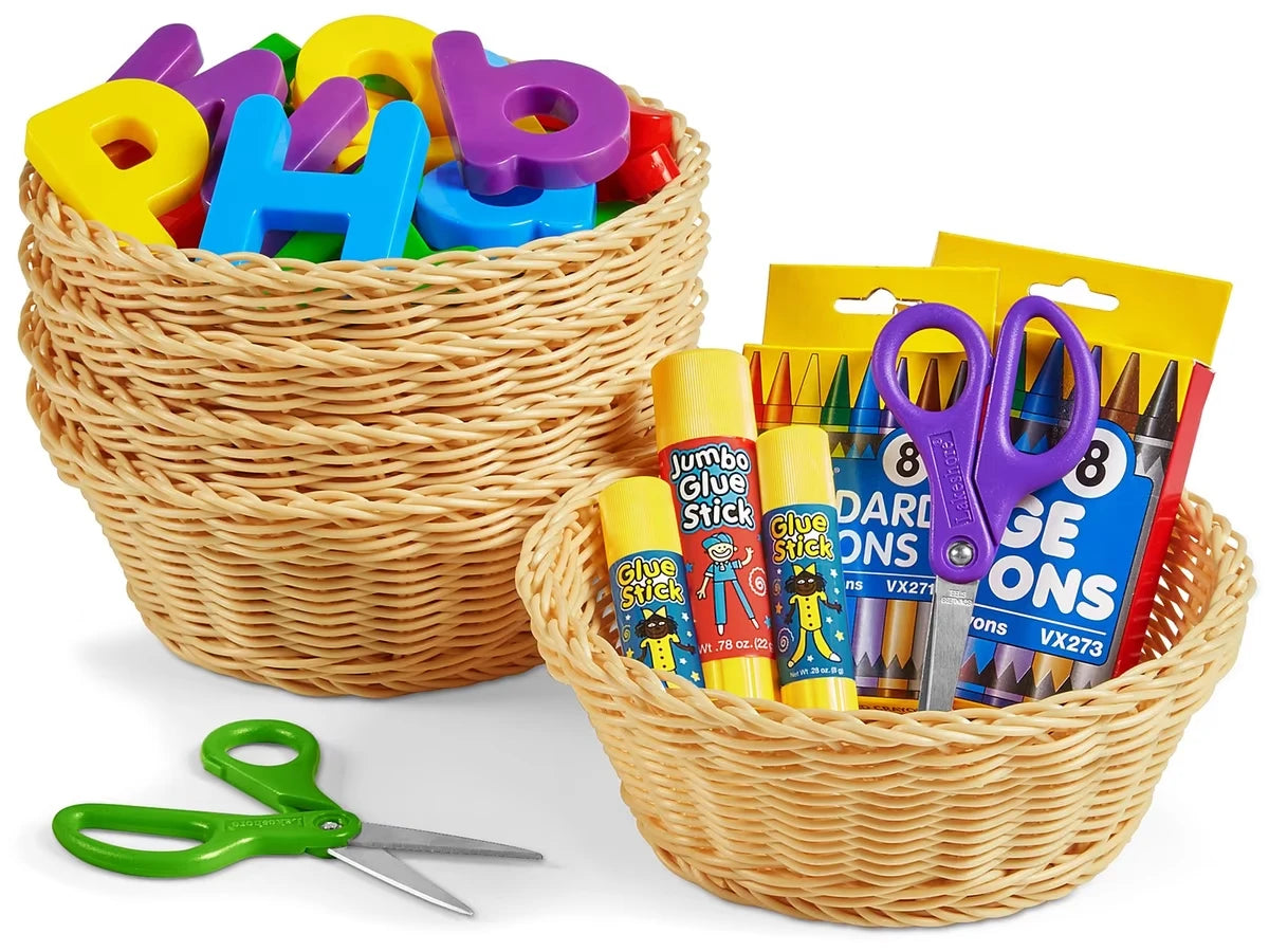 Dishwasher-Safe Round Natural Baskets - Set of 5 - US 4215