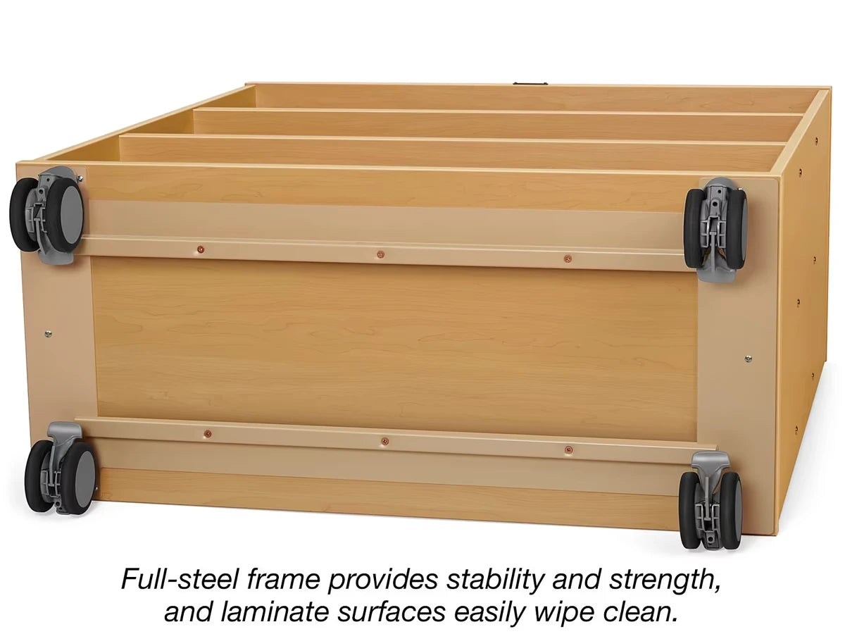 Flex-Space Mobile 3-Shelf All-Purpose Storage Unit - Maple - US 9689