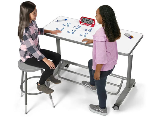 Flex-Space Write & Wipe Mobile Standing Desk for Two - US 1360