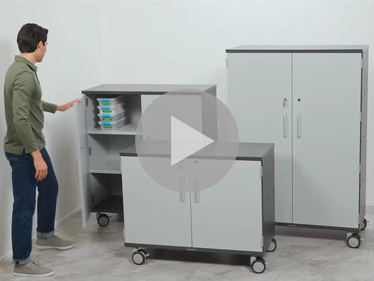 Modern Edge Mobile 3-Shelf Locking Storage Cabinet - US 1245