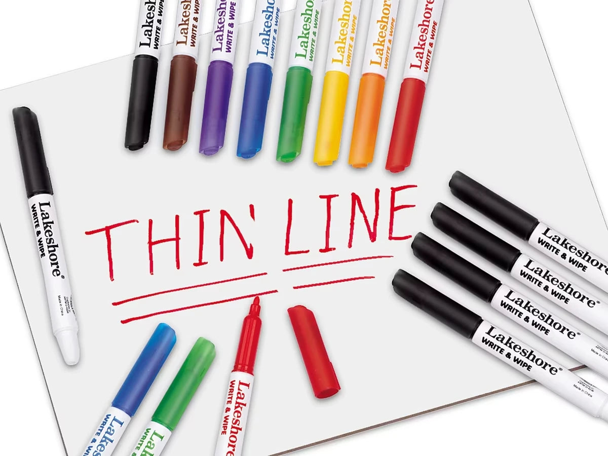 Write & Wipe Thin-Line Markers - US 4154