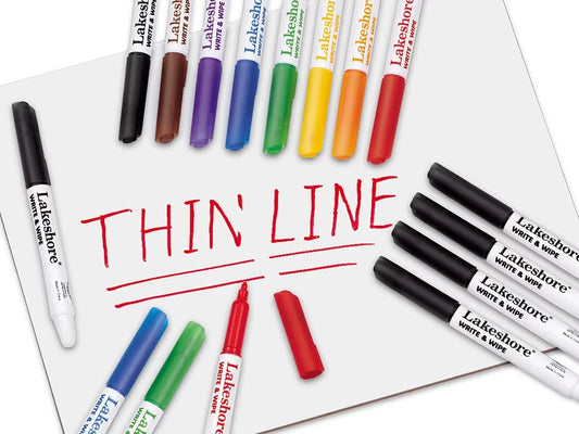 Write & Wipe Thin-Line Markers - US 4154