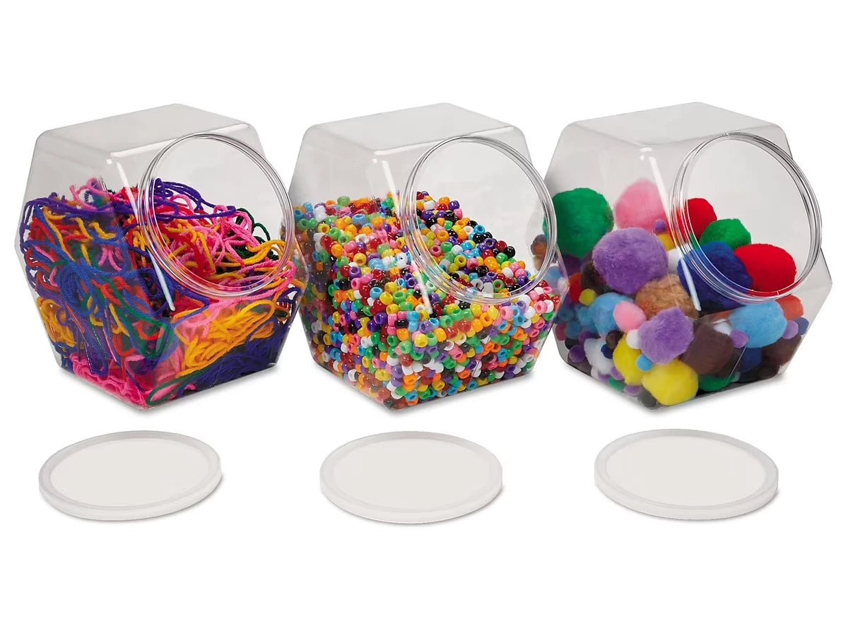 Large Unbreakable Craft Jars - Set of 3 - US 8097
