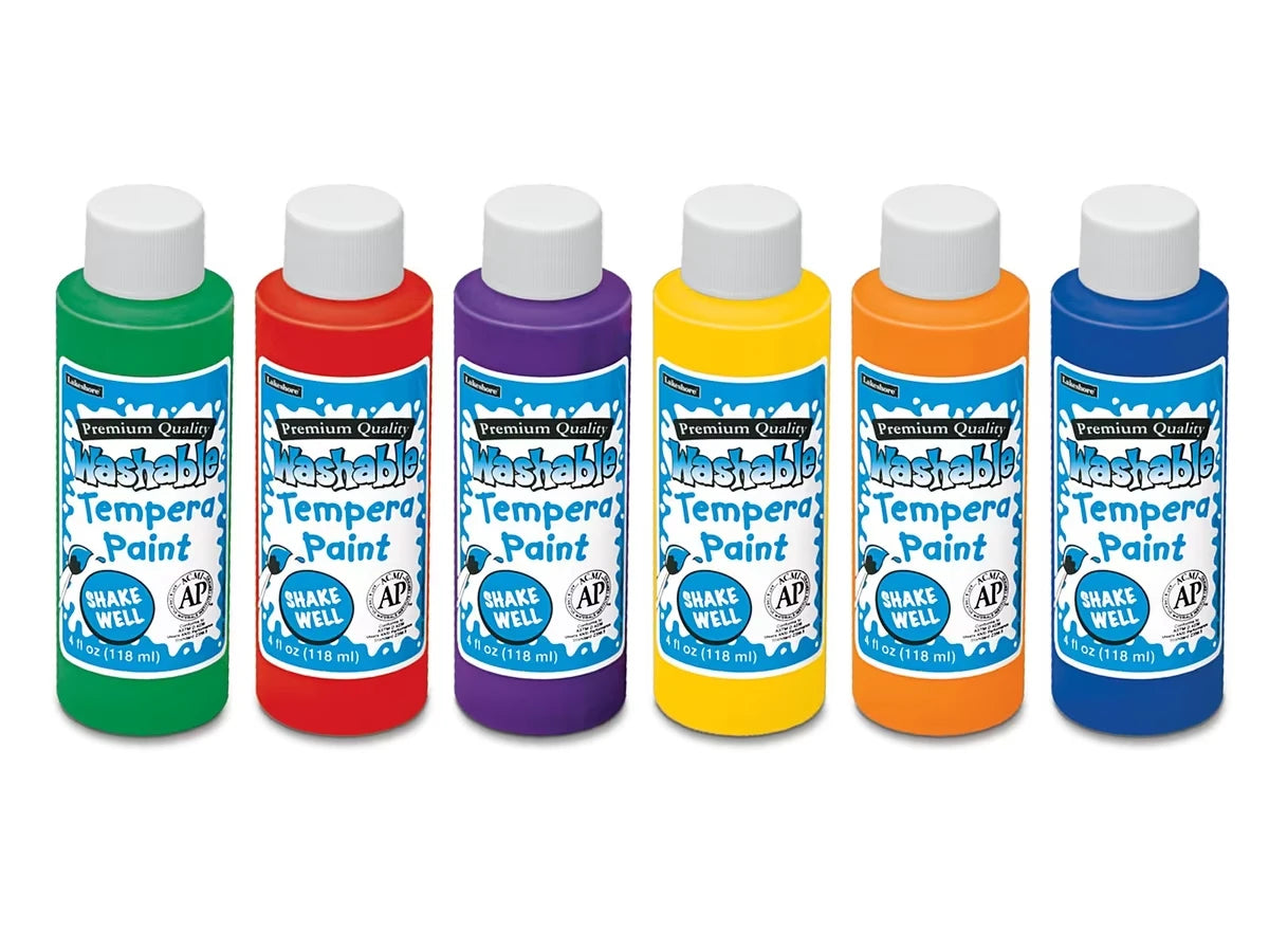 Lakeshore Fully Washable Liquid Tempera Paint - 4-Ounce Bottles - US 4884