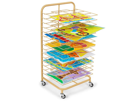 Lakeshore Double-Space Mobile Drying Rack - Natural Color - US 5477
