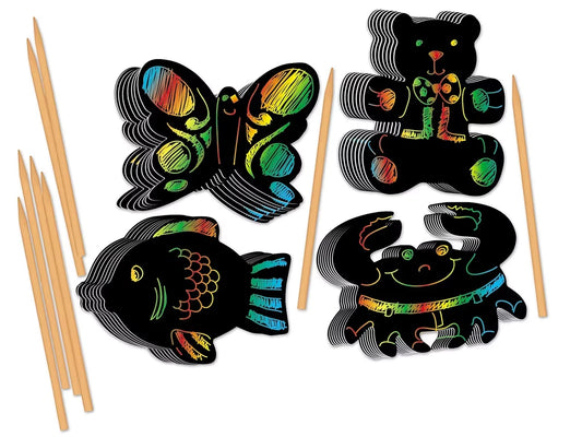 Rainbow Scratch Paper Animals - US 9706