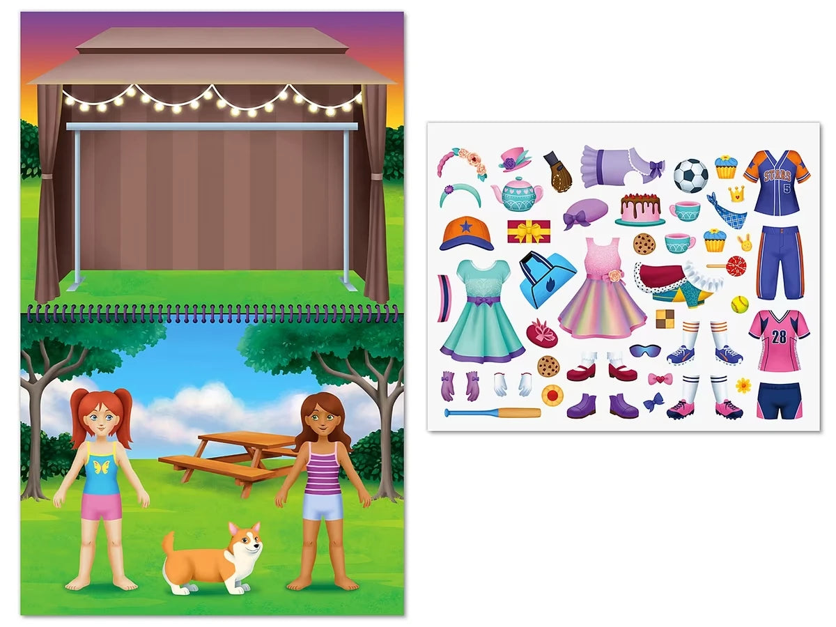 Fashion Friends Dress-Up Reusable Sticker Pad - US 6404