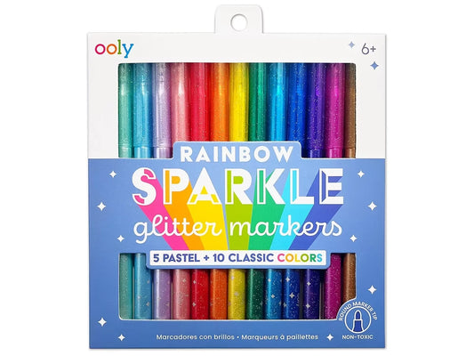 Rainbow Sparkle Glitter Markers - Set of 15 - US 6917