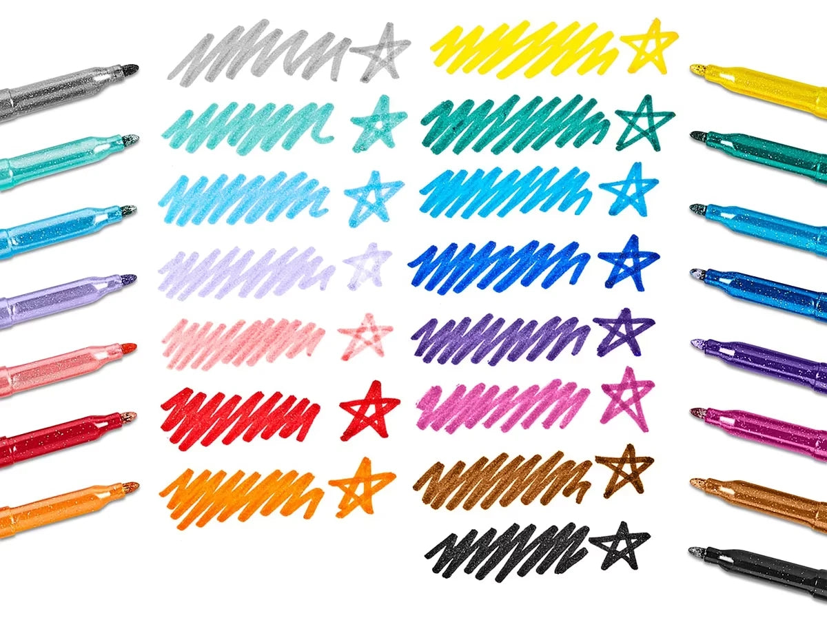 Rainbow Sparkle Glitter Markers - Set of 15 - US 6917