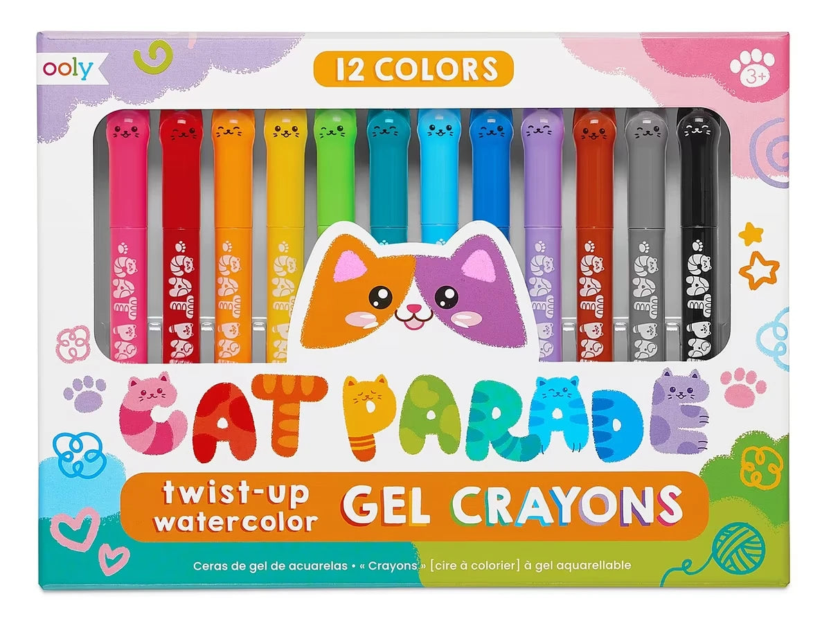 Cat Parade Watercolor Gel Crayons - Set of 12 - US 2885