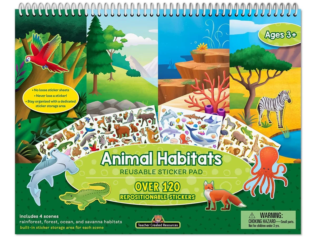 Animal Habitats Reusable Sticker Pad - US 9413