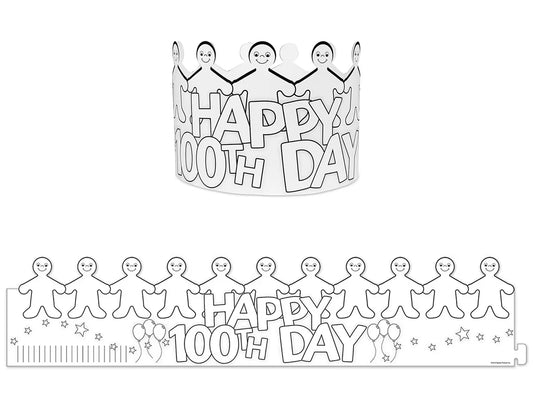 Design-Your-Own Happy 100th Day Crowns - US 4518