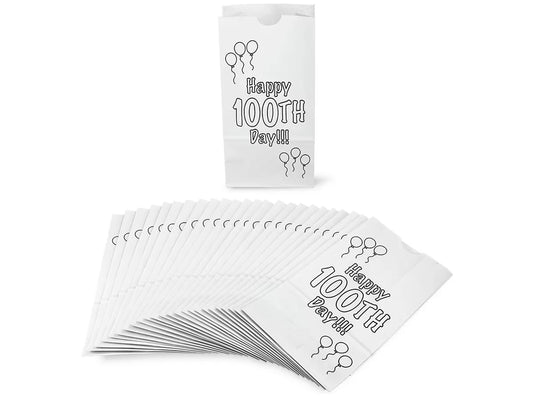 Design-Your-Own Happy 100th Day! Bags - Set of 25 - US 2154