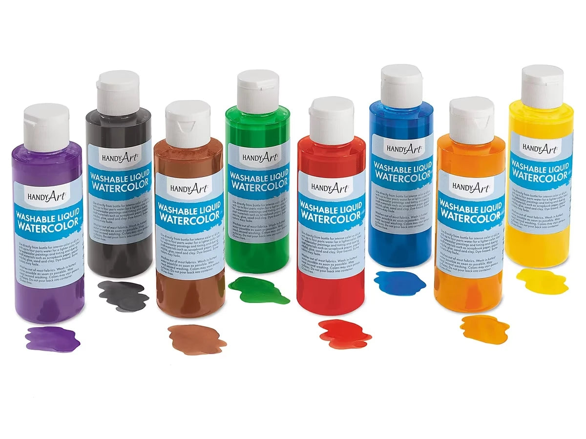Washable Liquid Watercolors - Set of 8 - US 9063