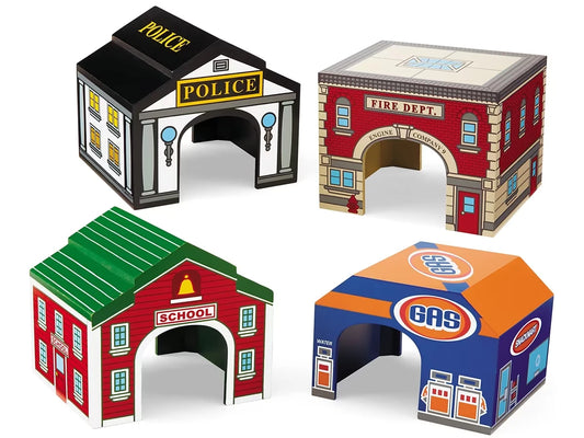 Block Play Garages - Set of 4 - US 2421