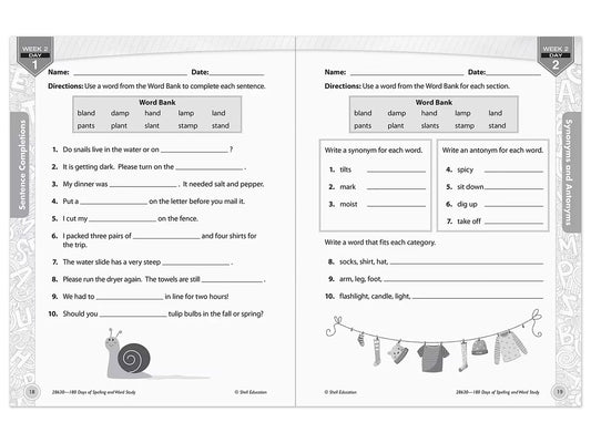 180 Days of Spelling Workbook - Gr. 2 - US 4218