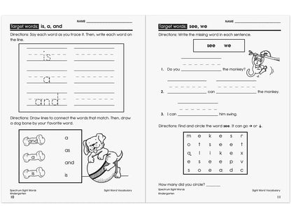 Spectrum® Sight-Words Workbook - Kindergarten - US 5298