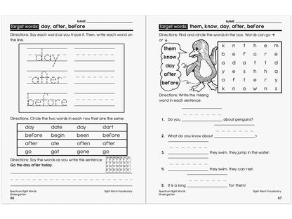 Spectrum® Sight-Words Workbook - Kindergarten - US 5298
