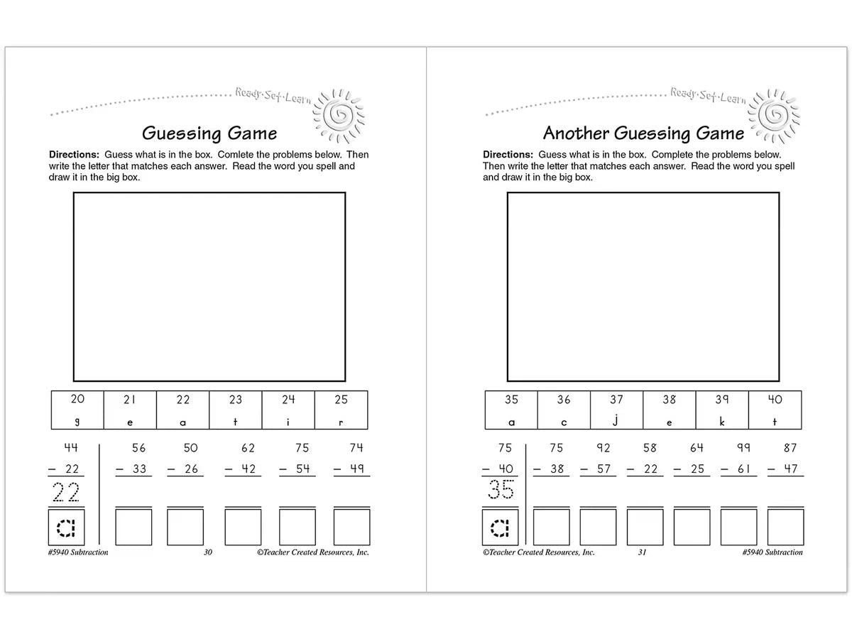 Subtraction Workbook - US 7230