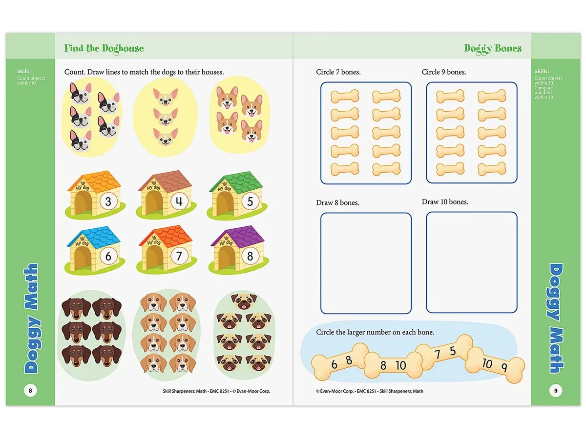 Math Skill Sharpeners Workbook - Kindergarten - US 7140