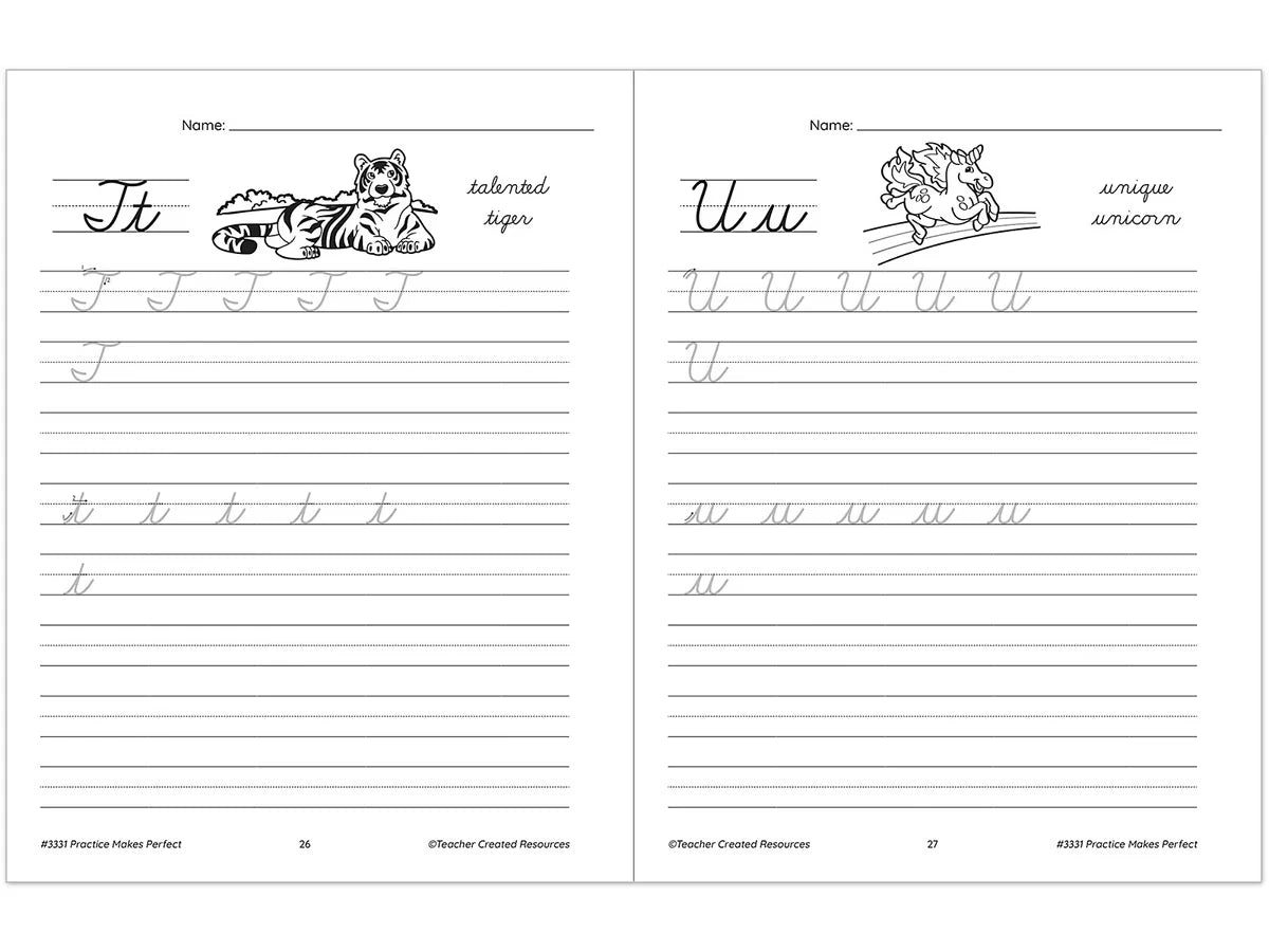 Cursive Writing Practice Workbook - US 2424
