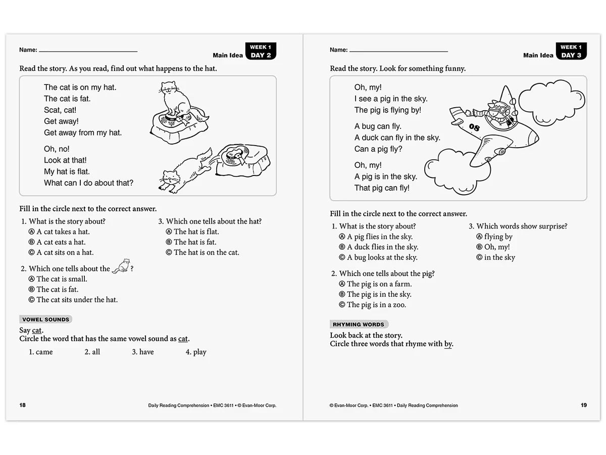 Daily Reading Comprehension Activities Workbook - Gr. 1 - US 5180
