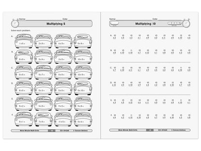 Multiplication & Division Minute Math Drills Workbook - US 7829