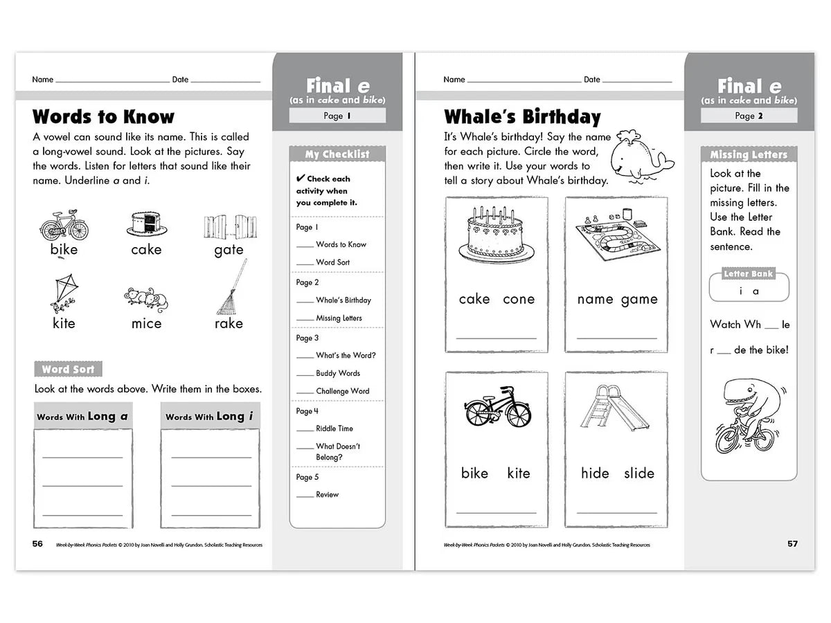 Phonics Week-By-Week Packets Workbook - US 3777