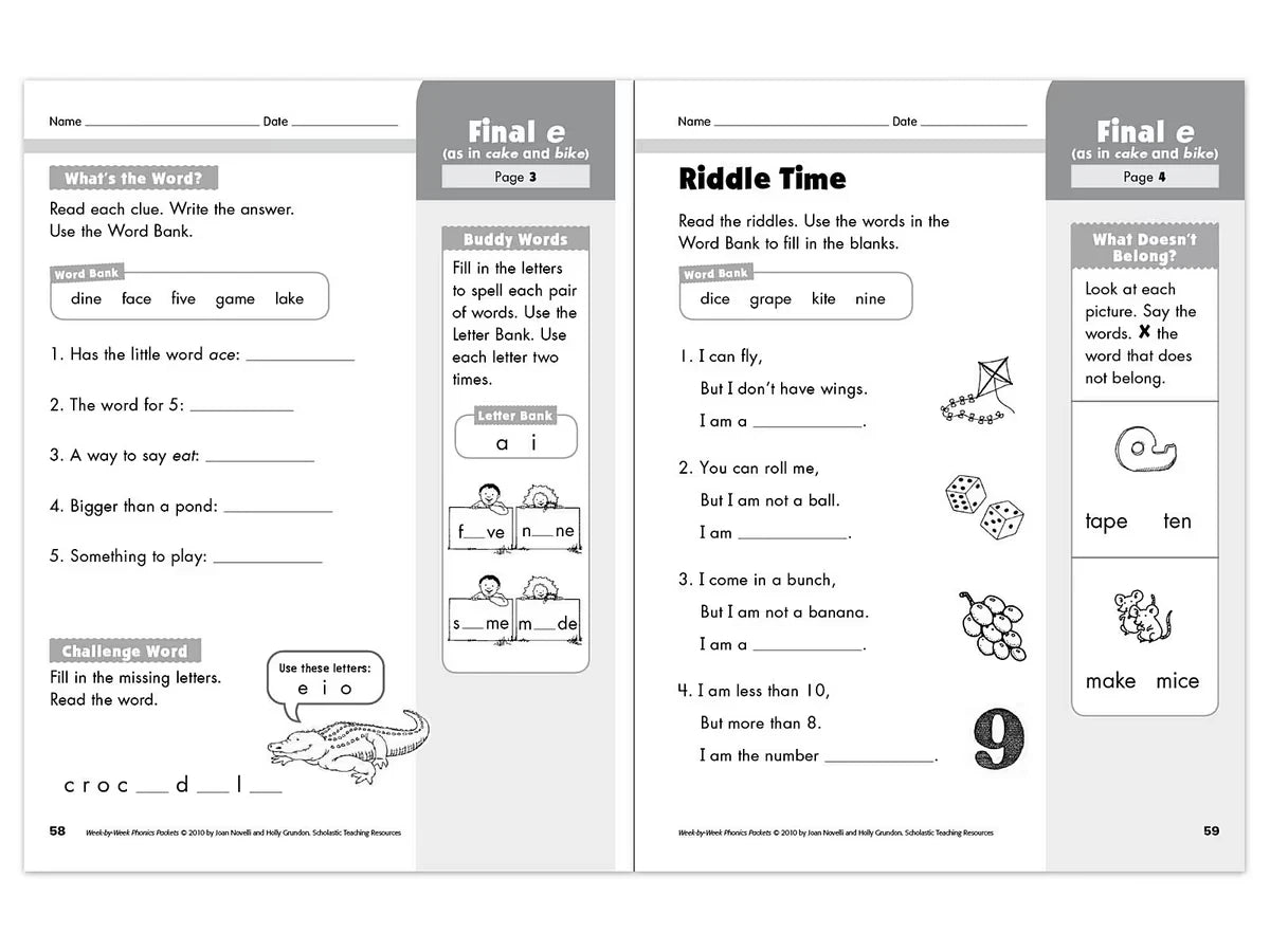 Phonics Week-By-Week Packets Workbook - US 3777