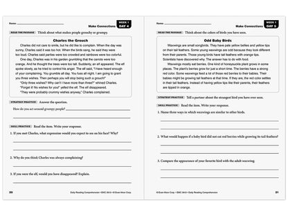 Daily Reading Comprehension Activities Workbook - Gr. 3 - US 4308