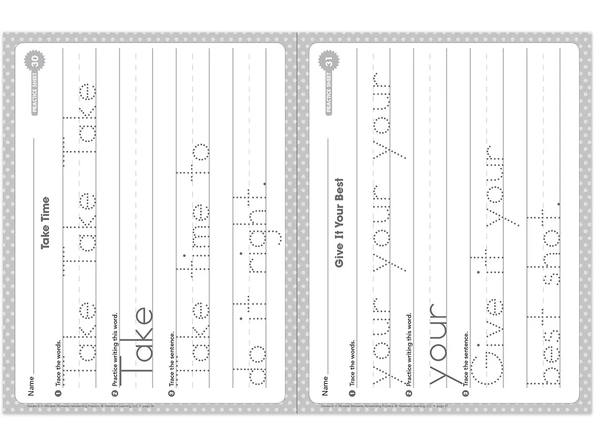 Handwriting Practice Workbook - K-Gr. 1 - US 1920