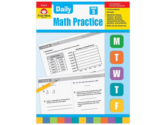 Daily Math Practice Workbook - Gr. 5 - US 5942