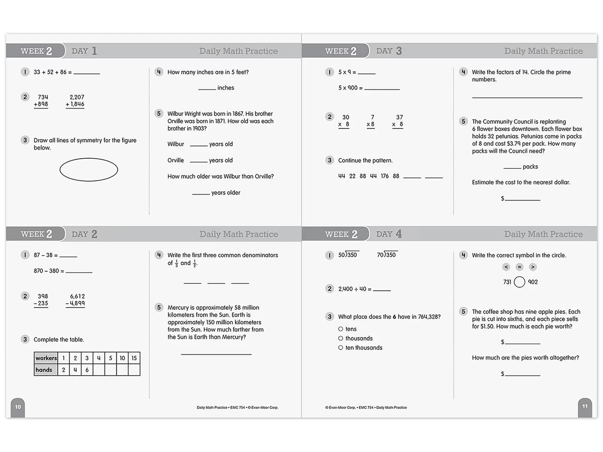 Daily Math Practice Workbook - Gr. 5 - US 5942