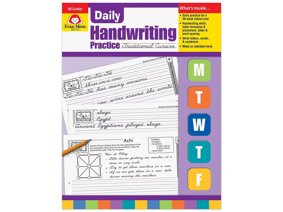 Traditional Cursive Daily Handwriting Practice Workbook - US 9951