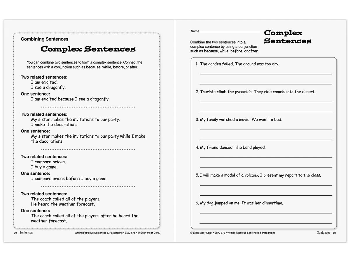 Writing Fabulous Sentences & Paragraphs Workbook - US 8996