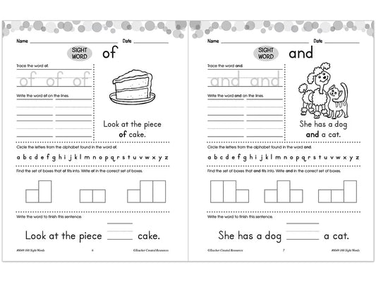 100 Sight-Words Workbook - K-Gr. 1 - US 3036