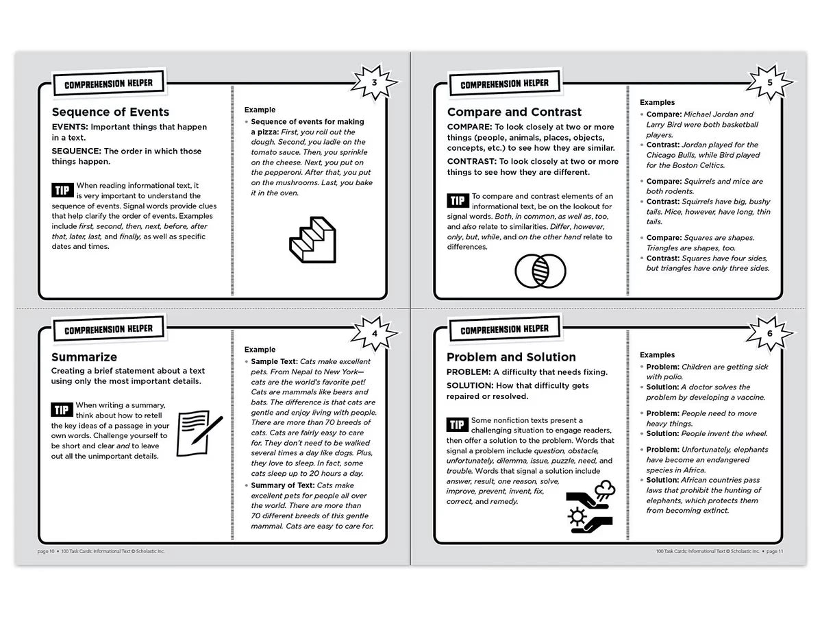 Informational Text 100 Task Cards Workbook - US 6042