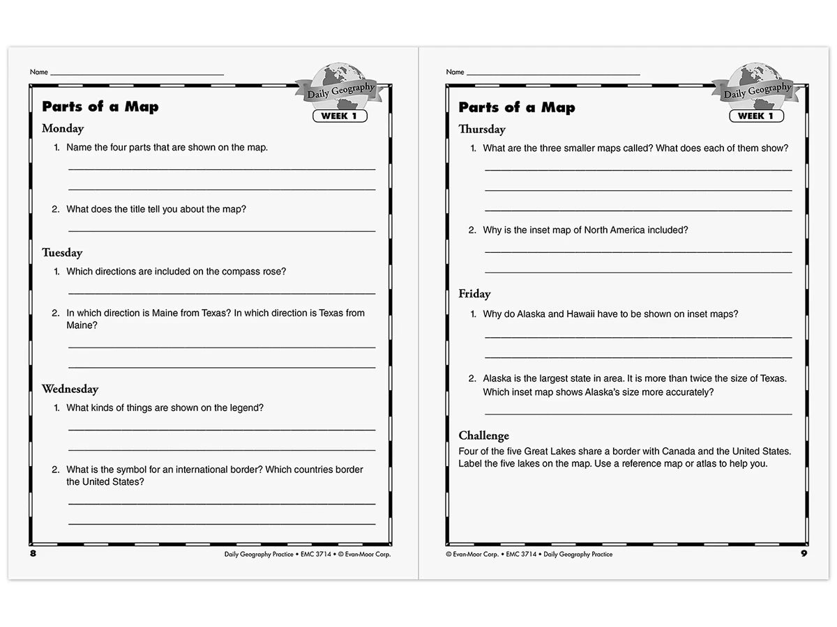 Daily Geography Practice Workbook - Gr. 5 - US 9418